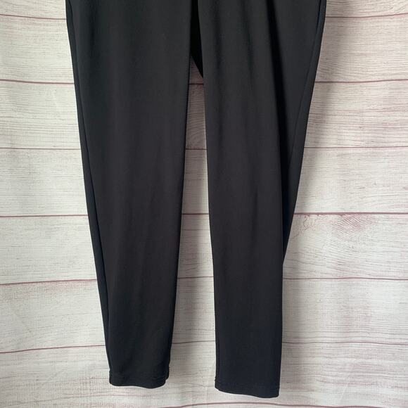 Luxe Slims Black Ankle Leggings Collant Sans Pieds Faux Pockets Size L (14-16) - Picture 3 of 14